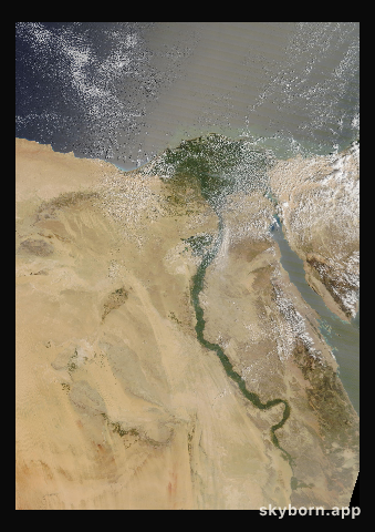 The Earth on 8 April 2026 · Nile Delta and Sinai