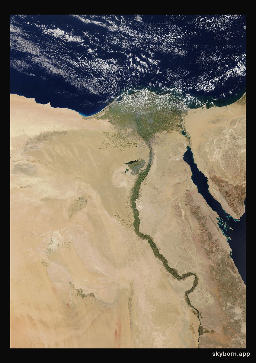 The Earth on 12 April 2026 · Nile Delta and Sinai