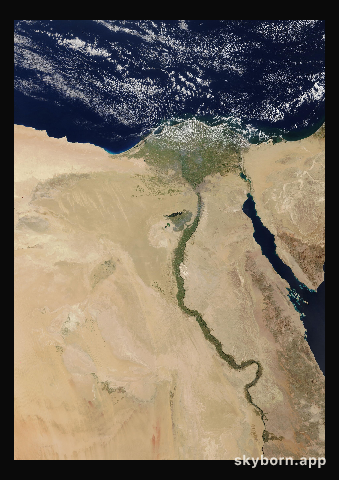 The Earth on 12 April 2026 · Nile Delta and Sinai