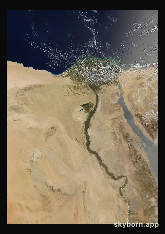 The Earth on 20 April 2026 · Nile Delta and Sinai