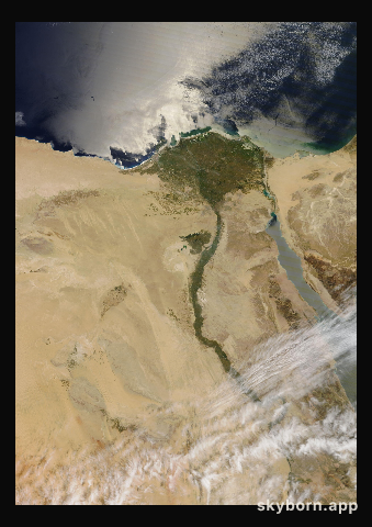 The Earth on 23 April 2026 · Nile Delta and Sinai