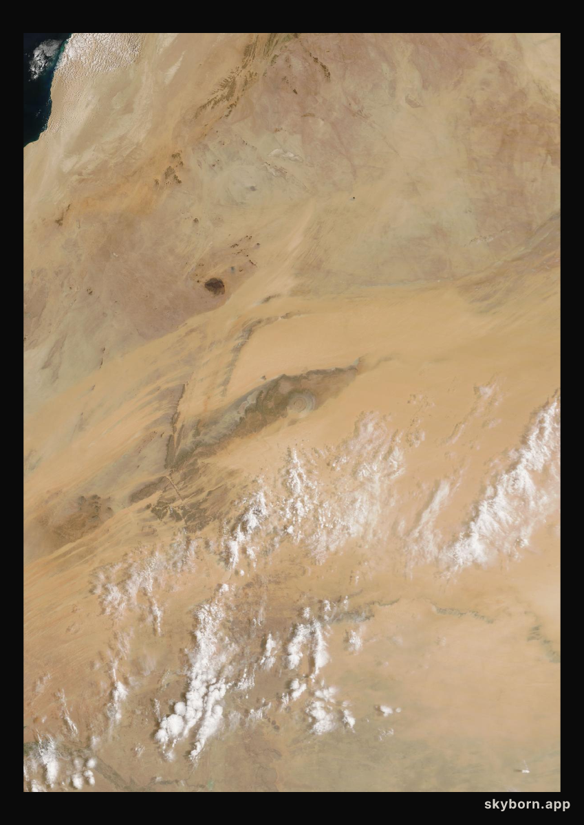 The Earth on 17 May 2026 · Eye of the Sahara, Mauritania