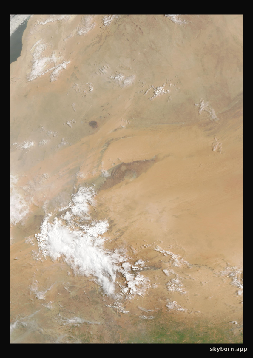 The Earth on 7 August 2026 · Eye of the Sahara, Mauritania