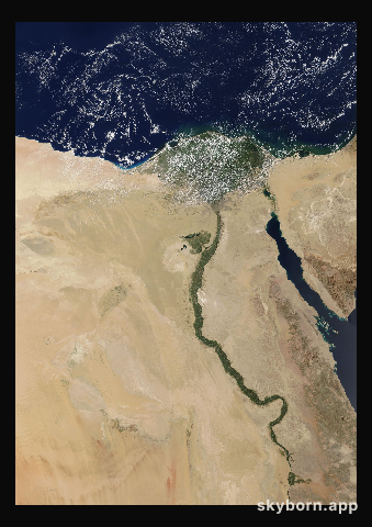 The Earth on 18 August 2026 · Nile Delta and Sinai