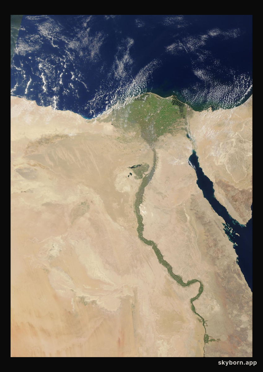 The Earth on 20 August 2026 · Nile Delta and Sinai
