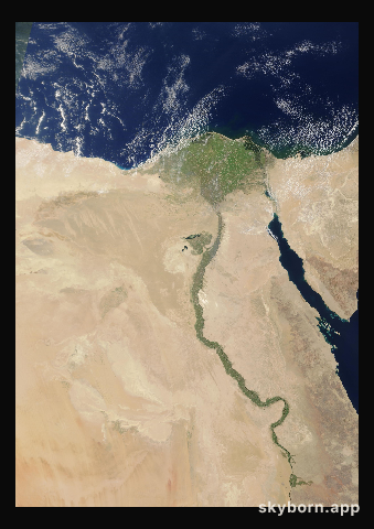 The Earth on 20 August 2026 · Nile Delta and Sinai