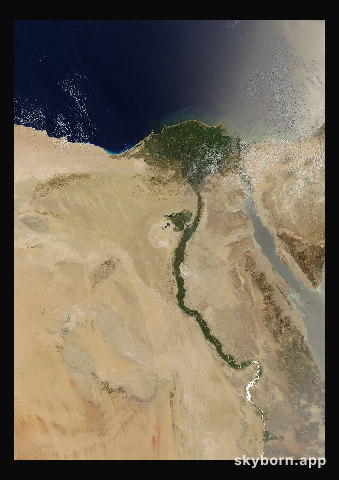 The Earth on 21 August 2026 · Nile Delta and Sinai