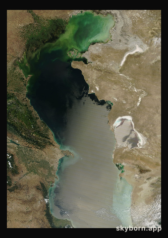 The Earth on 22 August 2026 · Caspian Sea