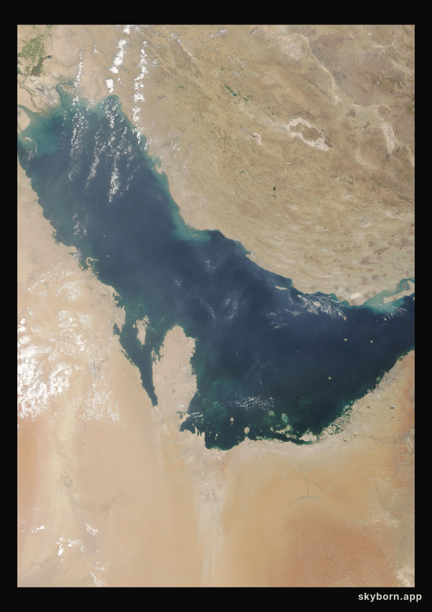 The Earth on 28 August 2026 · Persian Gulf
