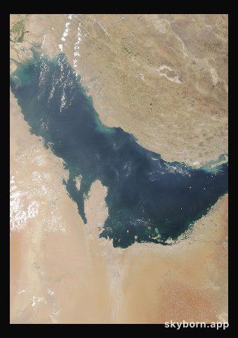 The Earth on 28 August 2026 · Persian Gulf