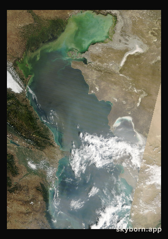 The Earth on 14 September 2026 · Caspian Sea