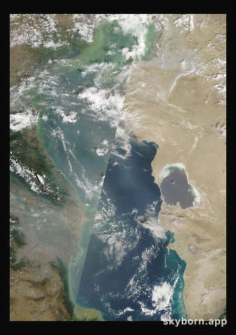 The Earth on 22 September 2026 · Caspian Sea
