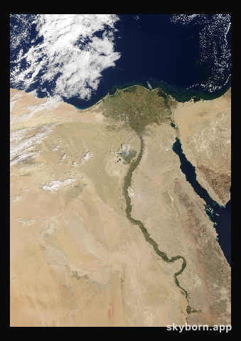 The Earth on 27 September 2026 · Nile Delta and Sinai