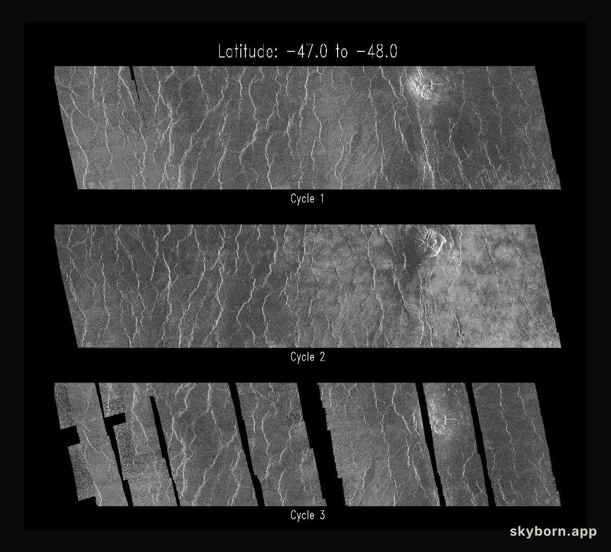 Venus - Cycle 1, 2, and 3 Images of Imdr Region