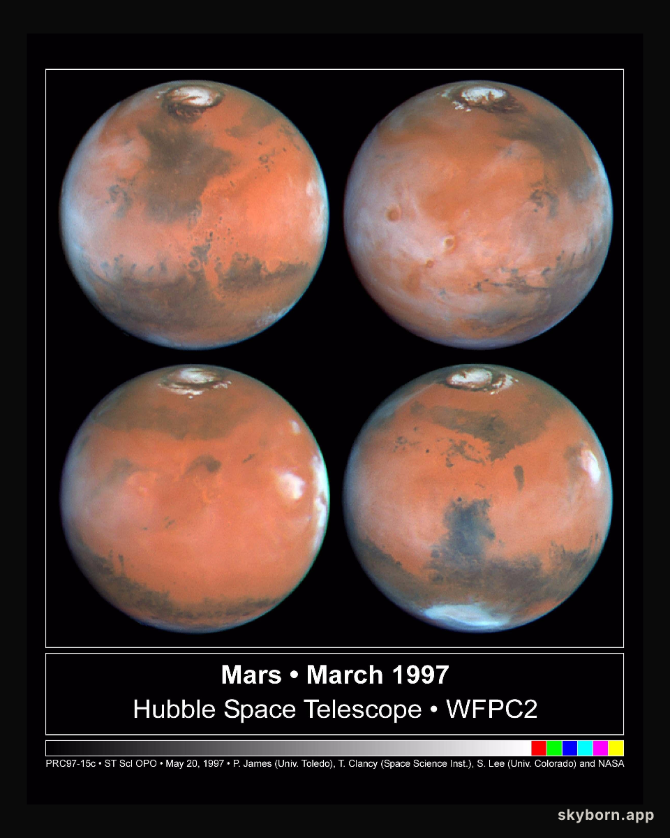 Four Views of Mars in Northern Summer