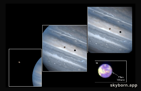 Hubble Clicks Images of Io Sweeping Across Jupiter