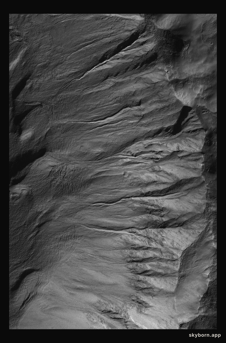 Sharp View of Gullies in Southern Winter