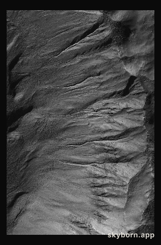 Sharp View of Gullies in Southern Winter