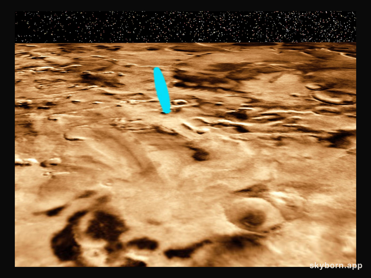 Proposed Mars Polar Lander Landing Site Perspective View 1