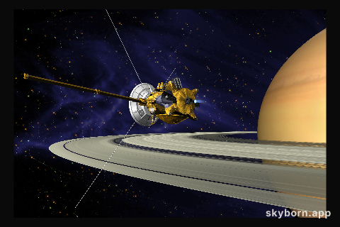 Artists Conception of Cassini Saturn Orbit Insertion