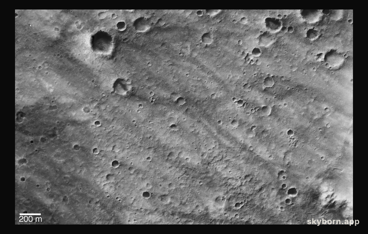 Wheel Tracks from Landing Site to Hills