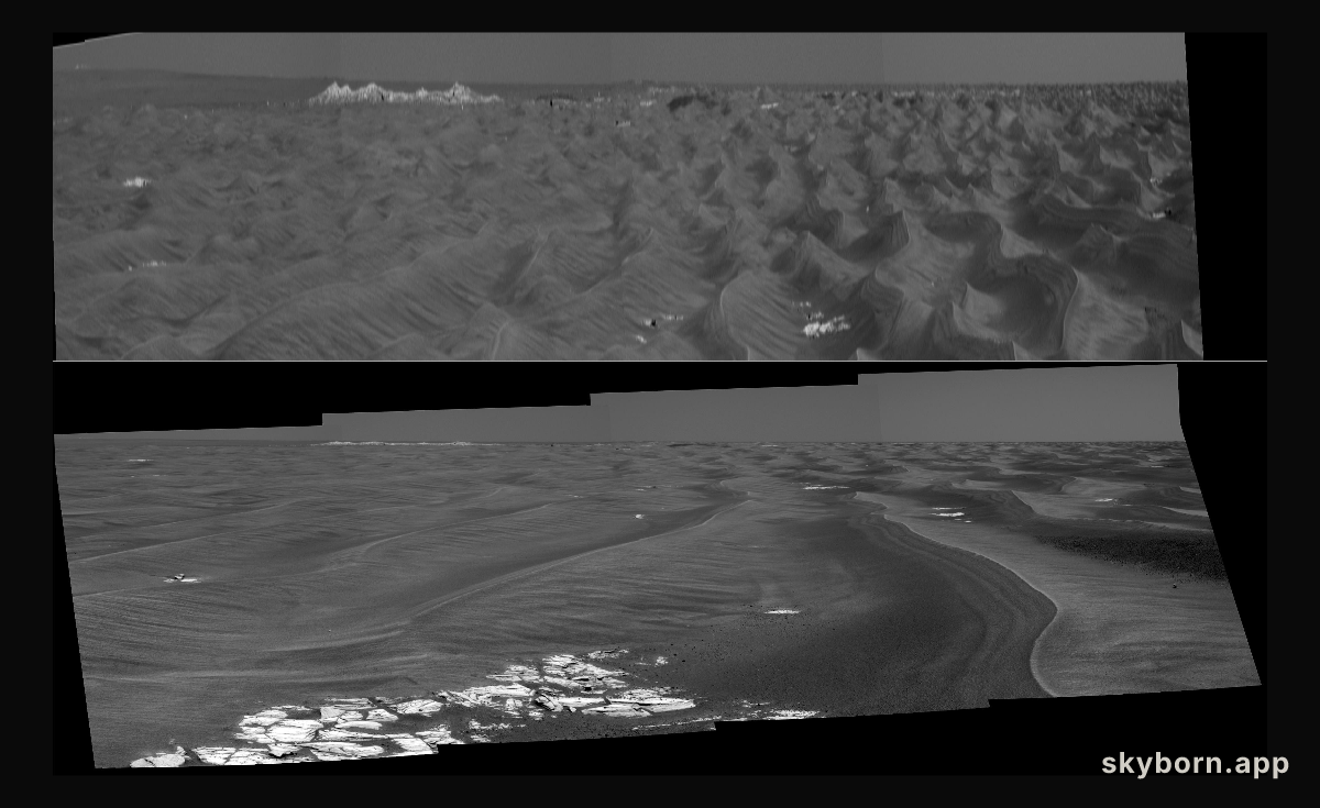 Stretched View Showing Beagle Crater