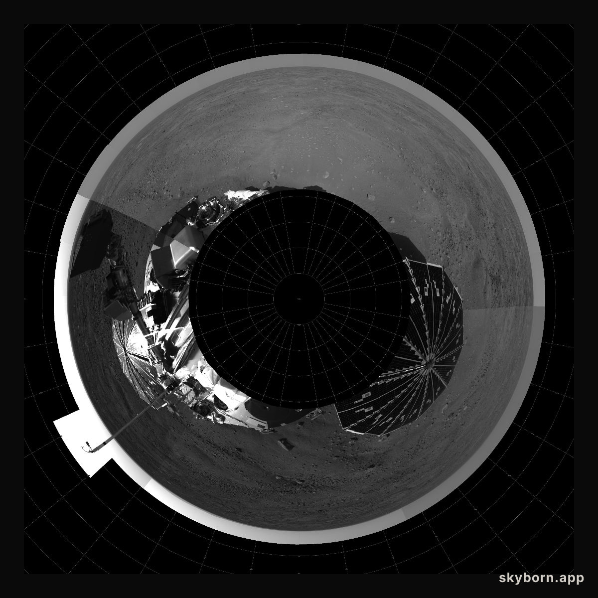 Fish Eye View of Horizon and Lander