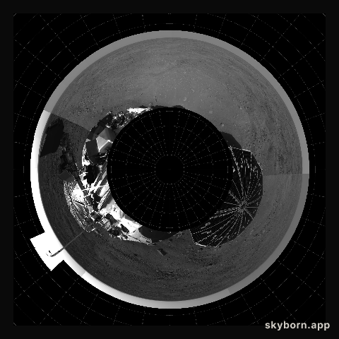 Fish Eye View of Horizon and Lander