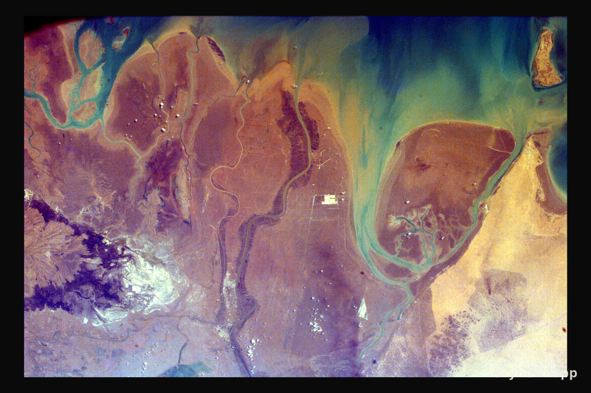 The Persian Gulf and the Delta of the Tigris and Euphrates Rivers, Kuwait, Iraq, and Iran