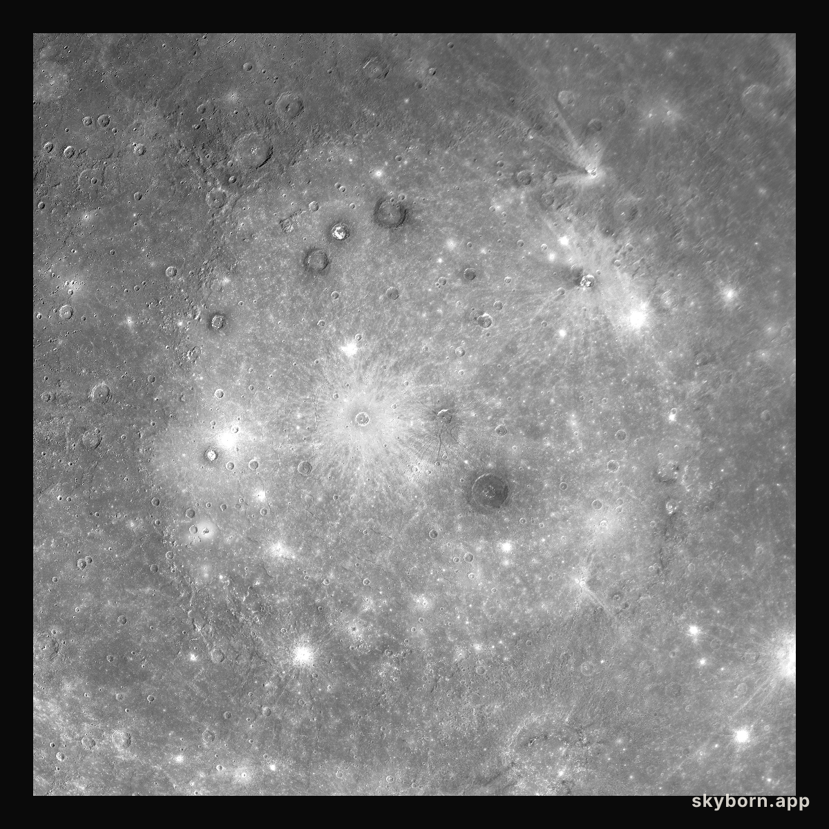 Mercury Caloris Basin, One of the Largest Impact Basins in the Solar System