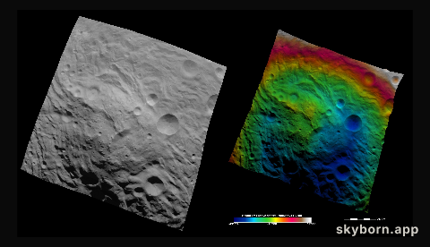 Topography of Vesta South Polar Region II