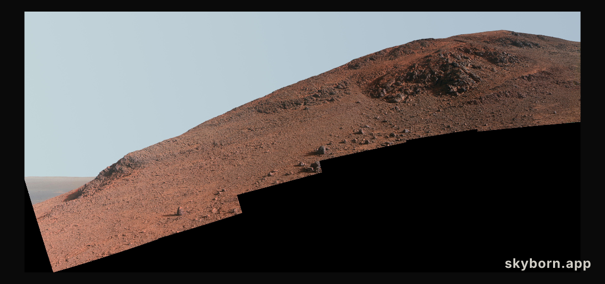 Steep Knudsen Ridge Along Marathon Valley on Mars Enhanced Color