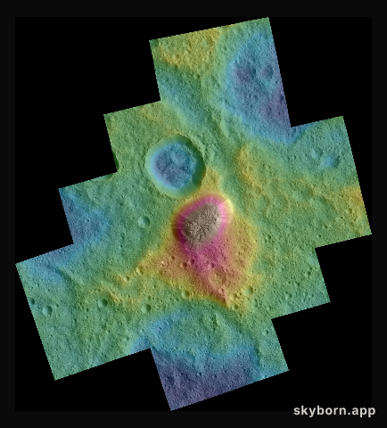 Dawn Color Topography of Ahuna Mons on Ceres