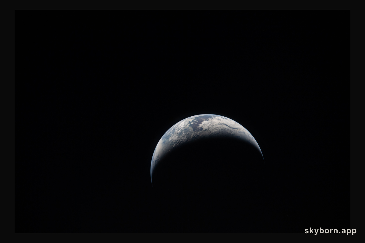 Earth’s Crescent from Lunar Orbit