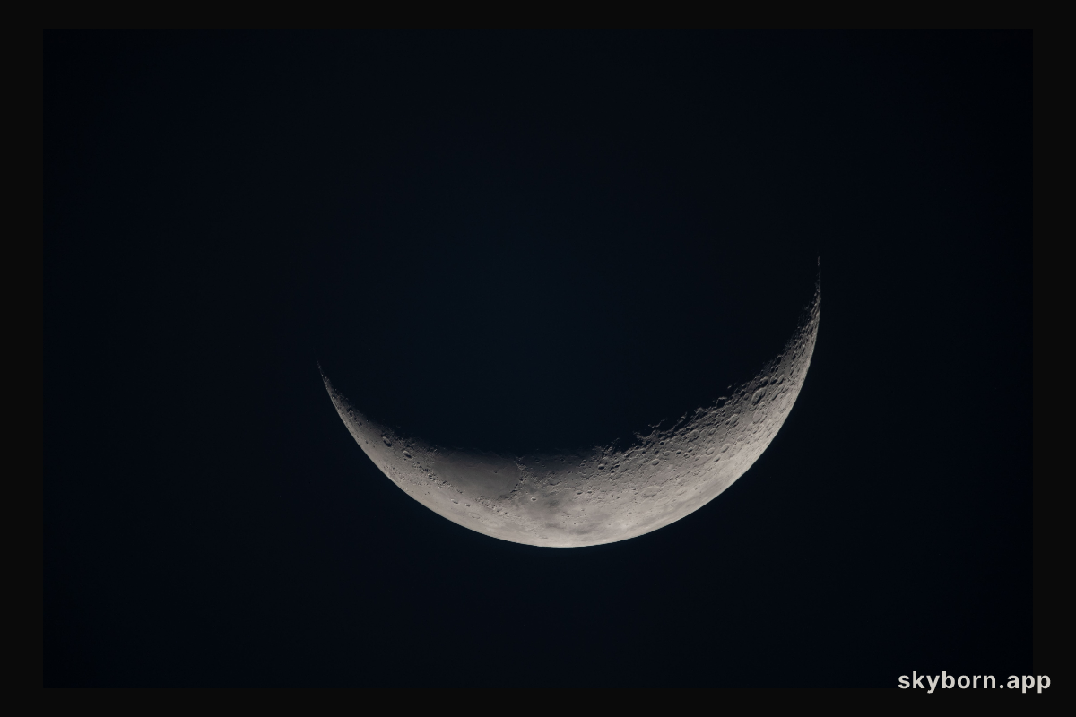 Crescent Moon Ahead of Flyby