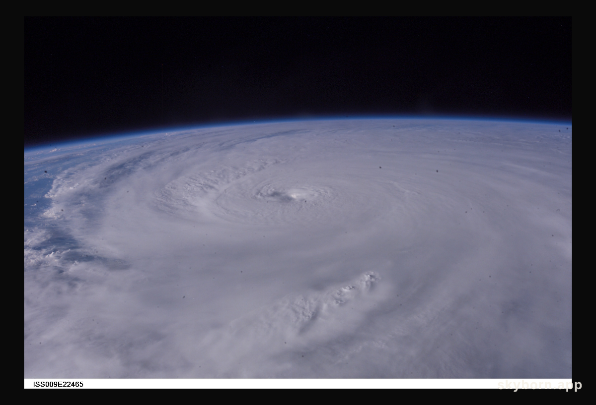 Hurricane Ivan was photographed as it entered the Gulf of Mexico late Monday (22:36:24 GMT, Sept