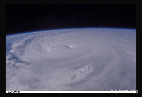 Hurricane Ivan was photographed as it entered the Gulf of Mexico late Monday (22:36:24 GMT, Sept
