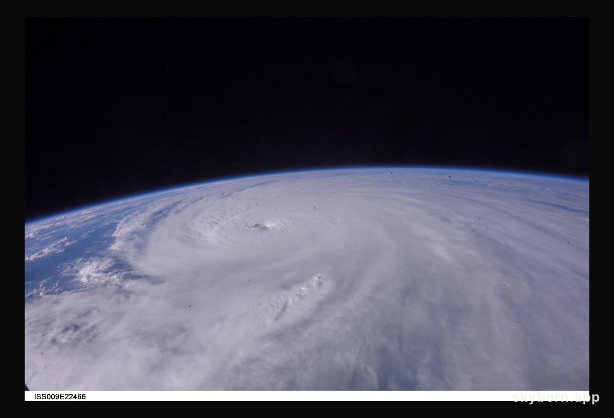 Hurricane Ivan was photographed as it entered the Gulf of Mexico late Monday (22:36:31 GMT, Sept