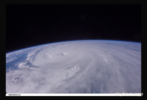 Hurricane Ivan was photographed as it entered the Gulf of Mexico late Monday (22:36:31 GMT, Sept