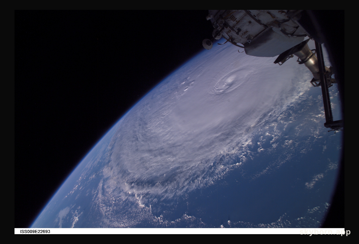Hurricane Ivan was photographed as it churned in the Gulf of Mexico late Tuesday (23:06:23 GMT, Sept