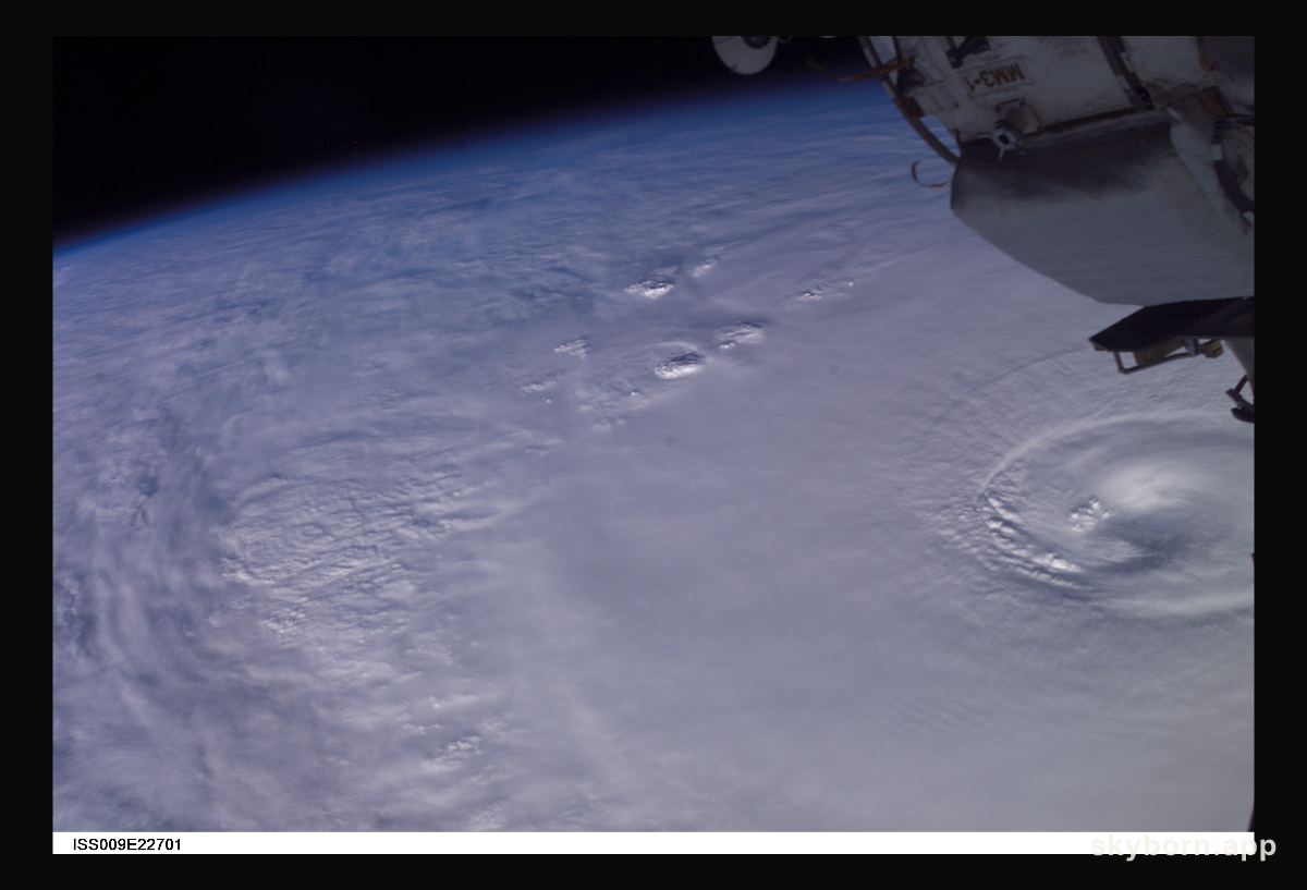 Hurricane Ivan was photographed as it churned in the Gulf of Mexico late Tuesday (23:06:56 GMT, Sept