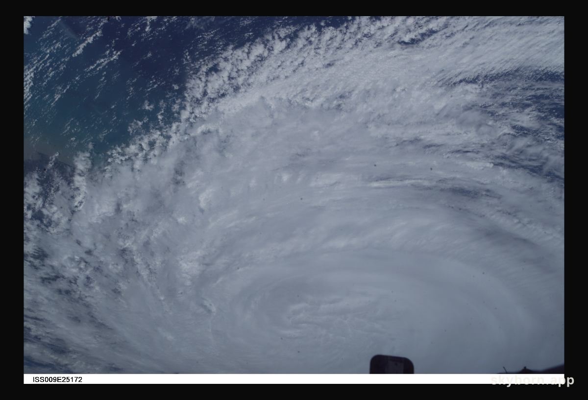 Hurricane Jeanne, as seen from the International Space Station at 17:46:59 GMT, September 26, 2004