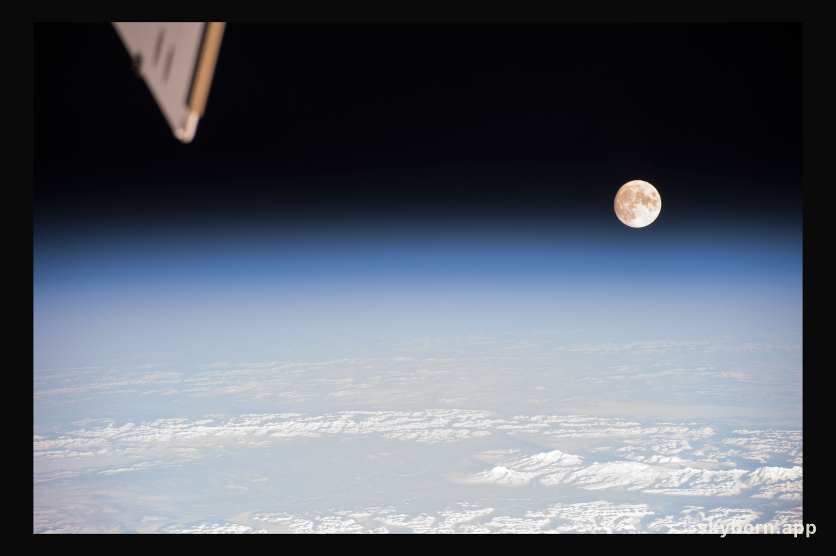 - It's a full moon as viewed from the International Space Station (ISS) on 3 January 2015