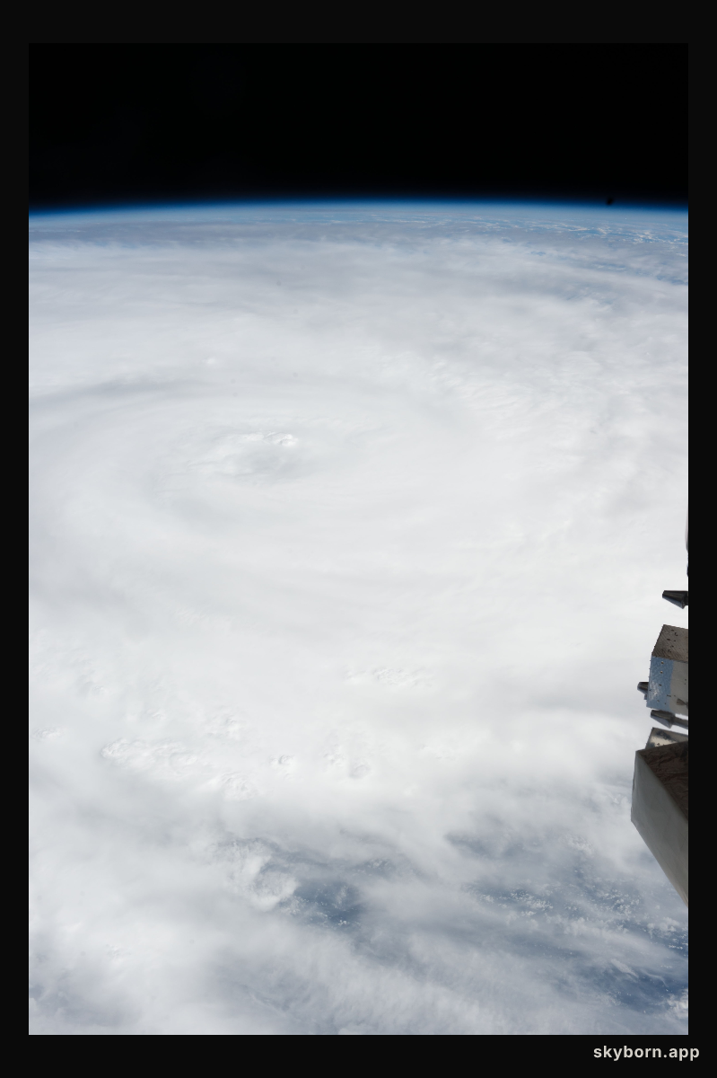 Cyclone Donna was photographed just East of Australia as the International Space Station orbited about 250 miles above