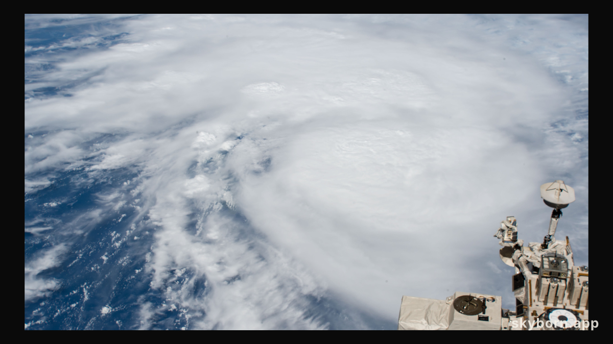 Cyclone Donna was photographed just East of Australia as the International Space Station orbited about 250 miles above