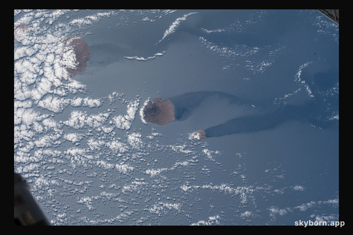 Another view of a trio of islands that are part of the volcanic ten-island nation of Cape Verde is pictured off