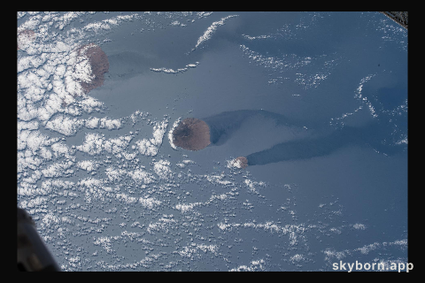 Another view of a trio of islands that are part of the volcanic ten-island nation of Cape Verde is pictured off
