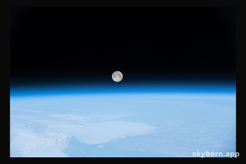 The full moon was pictured April 30, 2018 as the International Space Station orbited off the coast of Newfoundland
