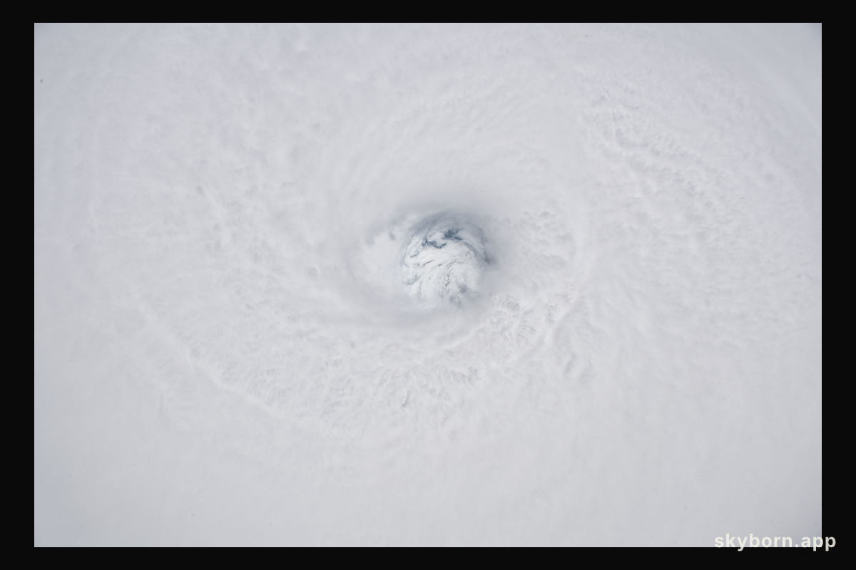 The fully-formed eye of Hurricane Hector is clearly visible from the International Space Station as the orbital complex