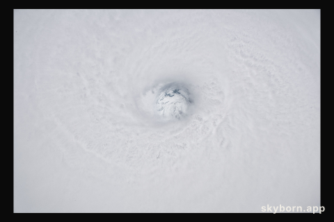 The fully-formed eye of Hurricane Hector is clearly visible from the International Space Station as the orbital complex